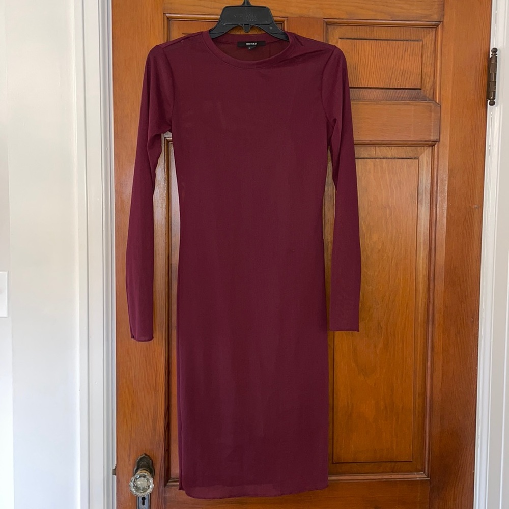 Purple fitted midi